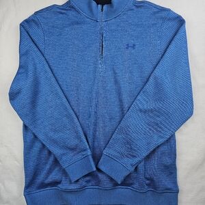 Under Armour Storm‎ Sweater Fleece Pullover Loose Fit Cold Gear XXL Blue 1/4 Zip